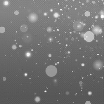 Soft silver sparkle fills transparent background with glowing dust and scattered light beams. Shimmering bokeh creates a dreamy luminous effect. Vector PNG illustration with glitter overlay.