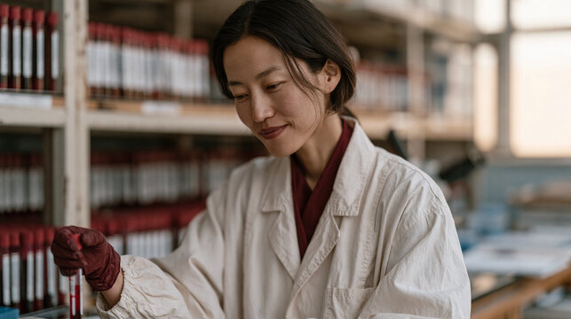 Mongolian epidemiologist cataloging blood serum biomarker panels for a large cohort study on metabolic disease, early detection research, translational biomarker discovery,