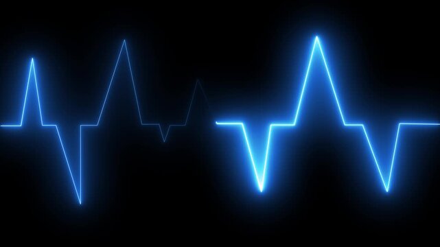 Acoustic music signal waveforms trace multi frequency sound frequency nodes on black. Recording studio software audio equalizer bars use an acoustic music signal waveform.