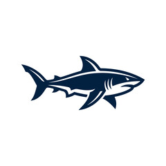 Fototapeta premium Blue shark predator mascot logo for sports teams.