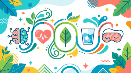 Obraz premium Holistic Wellness and Healthy Lifestyle Vector Illustration 