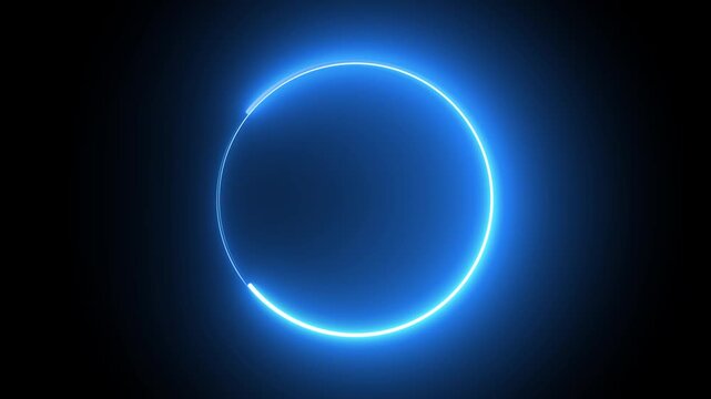 Minimalist neon light bars draw smooth circular loop paths on dark backgrounds. Information technology website layouts apply a minimalist neon light bars layout model asset.