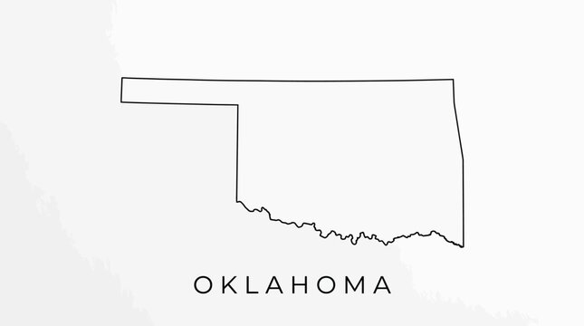Oklahoma State Outline Map Illustration