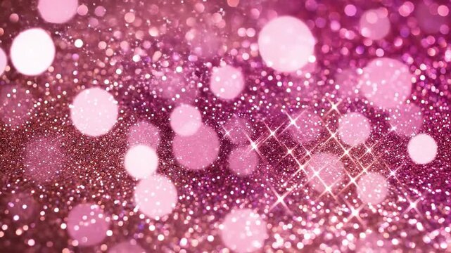 Sparkling pink glitter background with shimmering bokeh particles for beauty and fashion themes