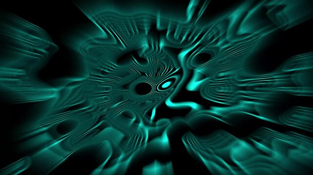 Organic wave animation warps flexible psychedelic tunnel corridors down deep grids. High tech virtual reality game backdrops require an organic wave animation asset template.