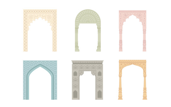 set of old wooden doors isolated, retro kingdom Door