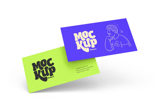 Business Card Floating Mockup