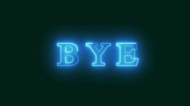 Vibrant milestone text displays flash glowing blue neon departure phrases on dark. Corporate goodbye notification bars utilize a vibrant milestone text displays template model.