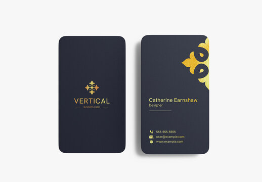 Modern Vertical Business Card Mockup