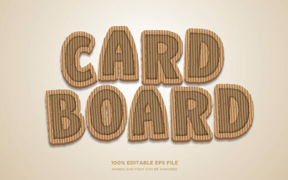Card Board editable text style effect
