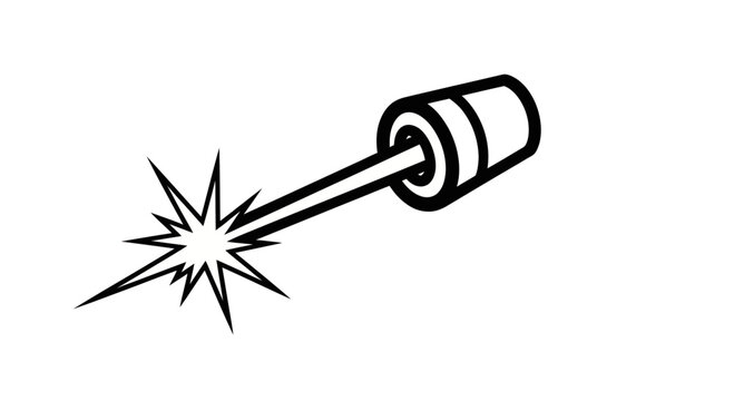 Laser pointer emitting beam with impact spark