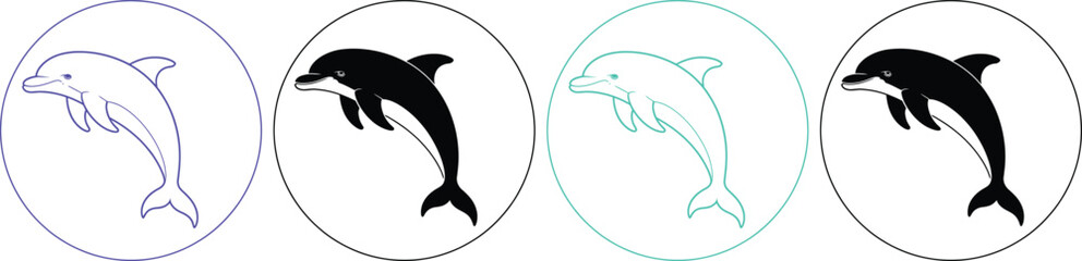 Killer whale jumping out of water vector illustration © MelonChandro