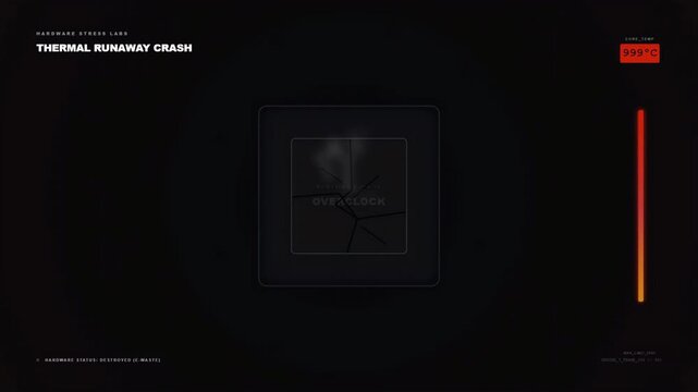 Computer Overclock Thermal Runaway Crash Sequence