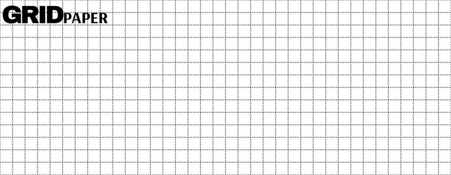 A delicate dashed grid line pattern on paper background. Notebook graph dash and millimeter paper line details create a timeless grid texture.