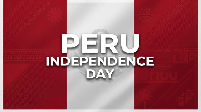 Peru independence day retro text design