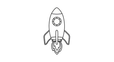 Rocket ship launch icon for startup growth © pham