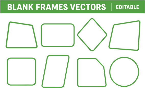 Minimal Geometric Frame Shapes Editable Outline Vector Collection