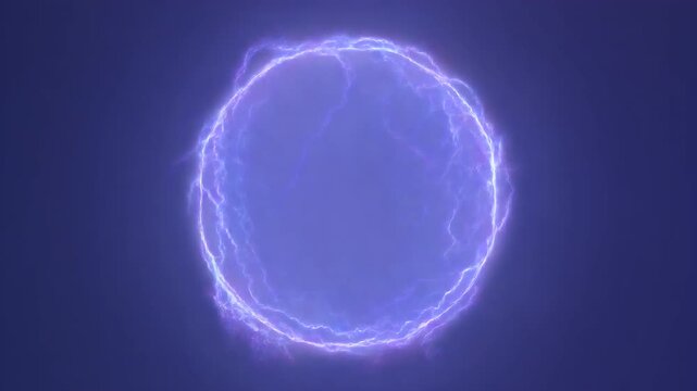 Spherical Electric Shield with Crackling Lightning Bolts on Transparent Background, Cinematic 1080p Motion Graphics