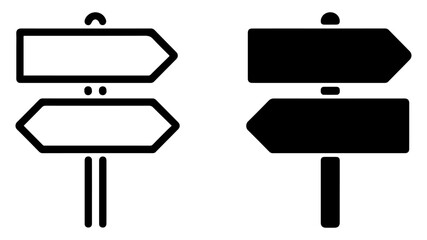 signpost direction vector icon outline filled © Bulbuli Icon Studio