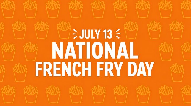 National french fry day july 13 celebration graphic with pattern background