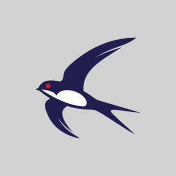 Minimalist swallow bird logo graphic.