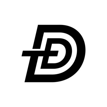 Modern geometric letter D logo with horizontal strike.
