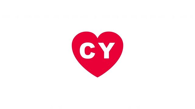 Pulsing Red Heart Icon With Cy C+y C Y Breathing Love Symbol Loop Animation On White Background
