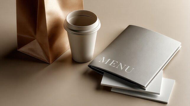 Modern cafe menu mockup with coffee cup. Perfect for branding.