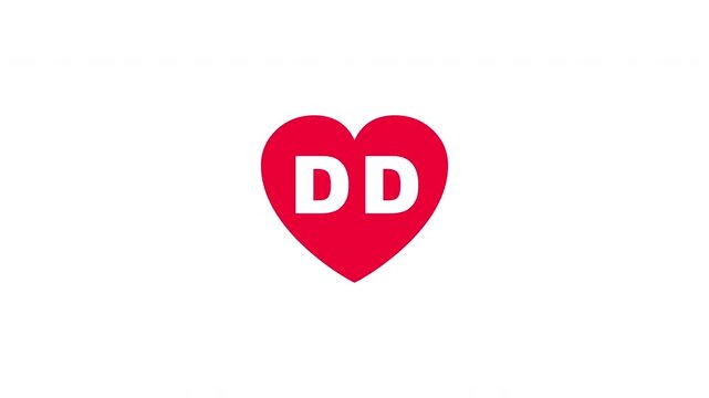 Pulsing Red Heart Icon With Dd D+d D D Breathing Love Symbol Loop Animation On White Background