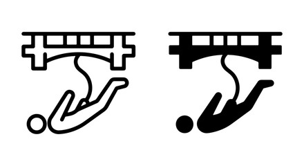 Bungee Jumping Icon Set, Extreme Sports Silhouette, Adventure Activity Vector Graphics, Thrill Seeker Symbol © Samiya