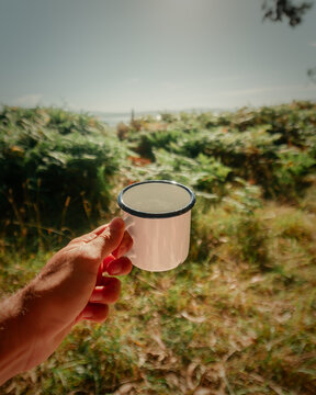 Morning Coffee in Vintage Campervan with Fern Forest View &ndash; Van Life Lifestyle