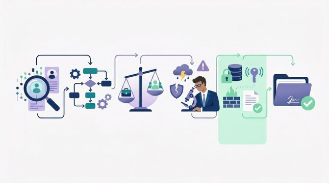 The process of protection risk assessment in relation to privacy and GDPR compliance. It features key elements and data flow.