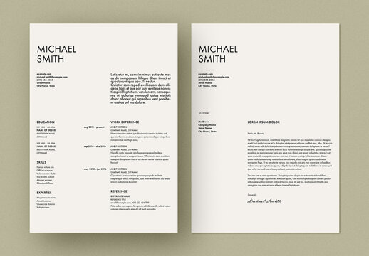 Minimal Resume and Cover Letter Layout