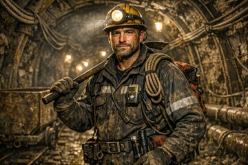 Obraz premium A construction worker holds a baseball bat, possibly for safety or self-defense