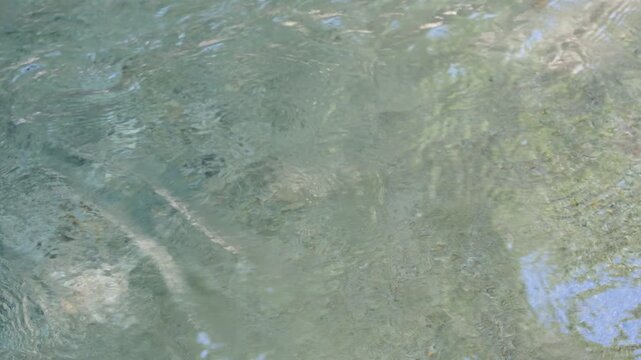 Abstract Patterns on Clear Mountain Stream Water Surface