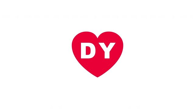 Pulsing Red Heart Icon With Dy D+y D Y Breathing Love Symbol Loop Animation On White Background