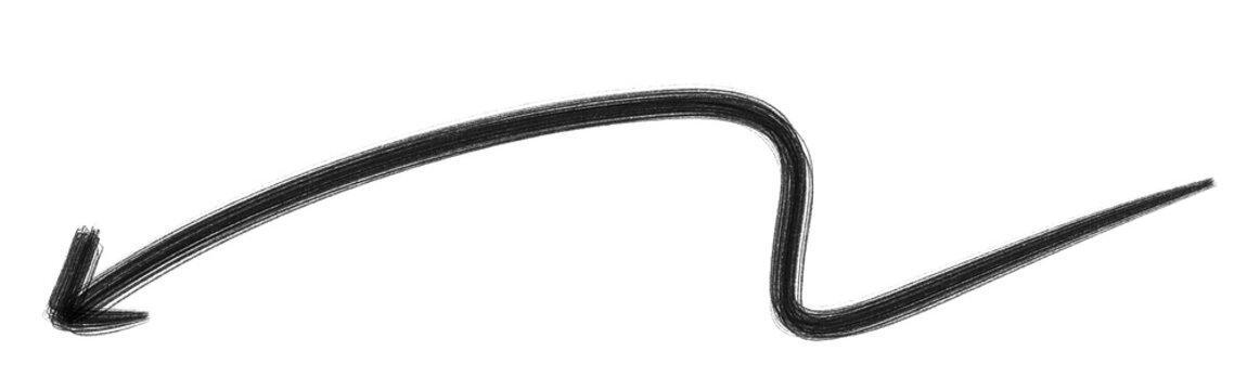 Wavy hand drawn arrow doodle pointing left