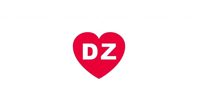 Pulsing Red Heart Icon With Dz D+z D Z Breathing Love Symbol Loop Animation On White Background