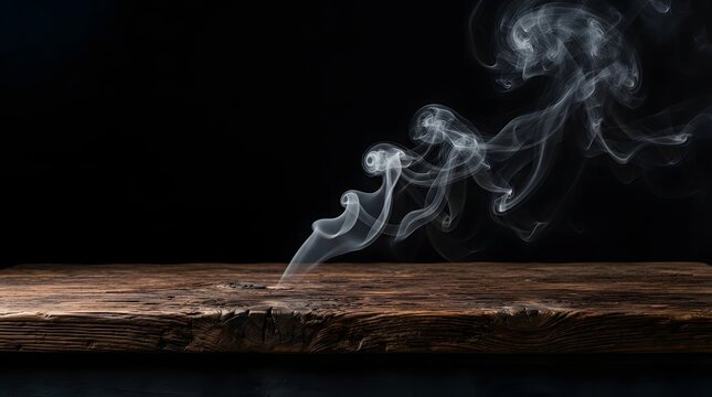 Cigarette smoke on dark background