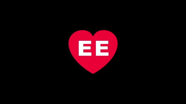 Pulsing Red Heart Icon With Ee E+e E E Breathing Love Symbol Loop Animation On Black Background