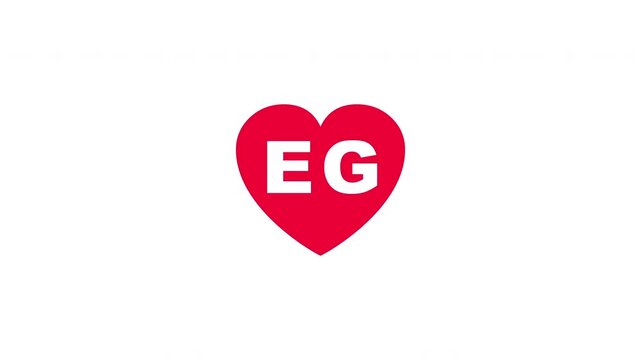 Pulsing Red Heart Icon With Eg E+g E G Breathing Love Symbol Loop Animation On White Background