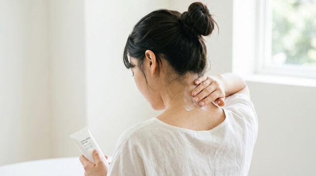 Apply sunscreen to the back of the neck.