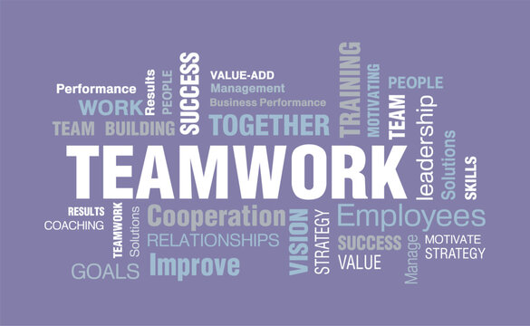 teamwork motivational typography creative word cloud 