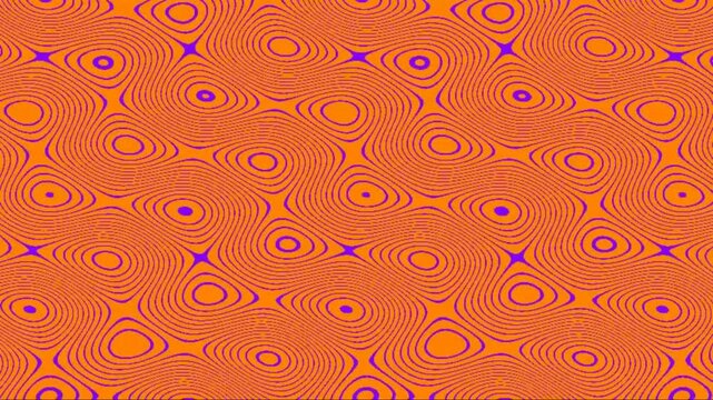 Vibrant orange background with purple and black swirling pattern