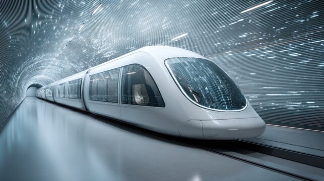 futuristic transportation system, maglev train with transparent design, rushing through digital tunnel --ar 16:9 --raw --profile nf7u6u9 --v 7 Job ID: 247377a9-e7ef-47ea-a362-953043bdbf32