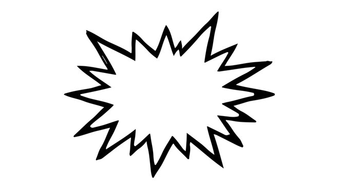 Black comic starburst explosion shape