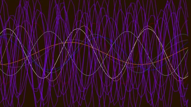 Colorful intersecting lines on black background
