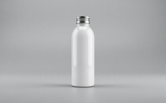 A white metal hydro flask with a black screw on cap and the word hydro on it