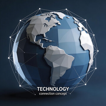 Geometric globe with network connections