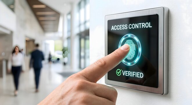 Finger pressing access control verified security button